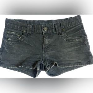 Vintage Black Denim Distressed Jean Shorts 👣
